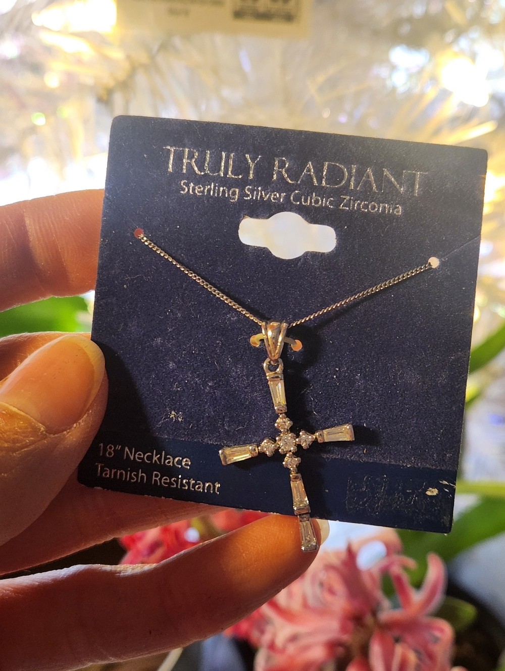 Sterling Silver Cross Necklace in Silver
